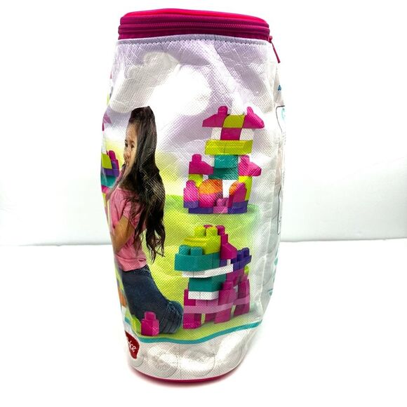 Fisher-Price Mega Bloks 1-5yrs 80 PCS Big Building Bag Multicolor Pink White - Picture 5 of 8